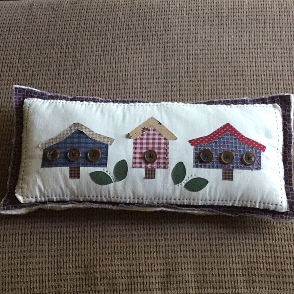 Source Unknown Multicolor Birdhouse Accent Pillow